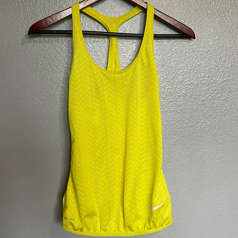 EUC Nike Dry Fit Neon Yellow Workout Running Tank
